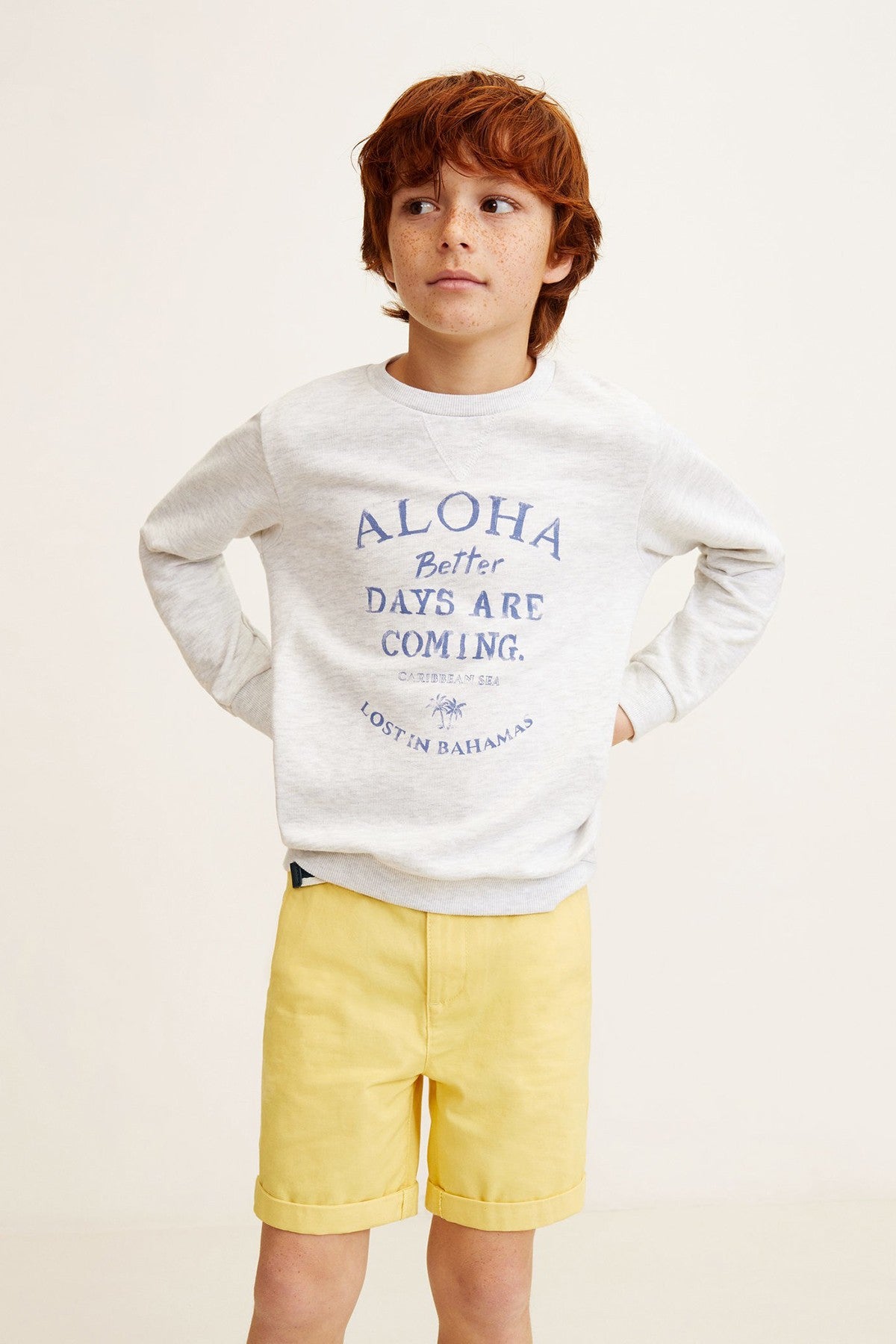 Boy's Belt Cotton Bermuda Shorts