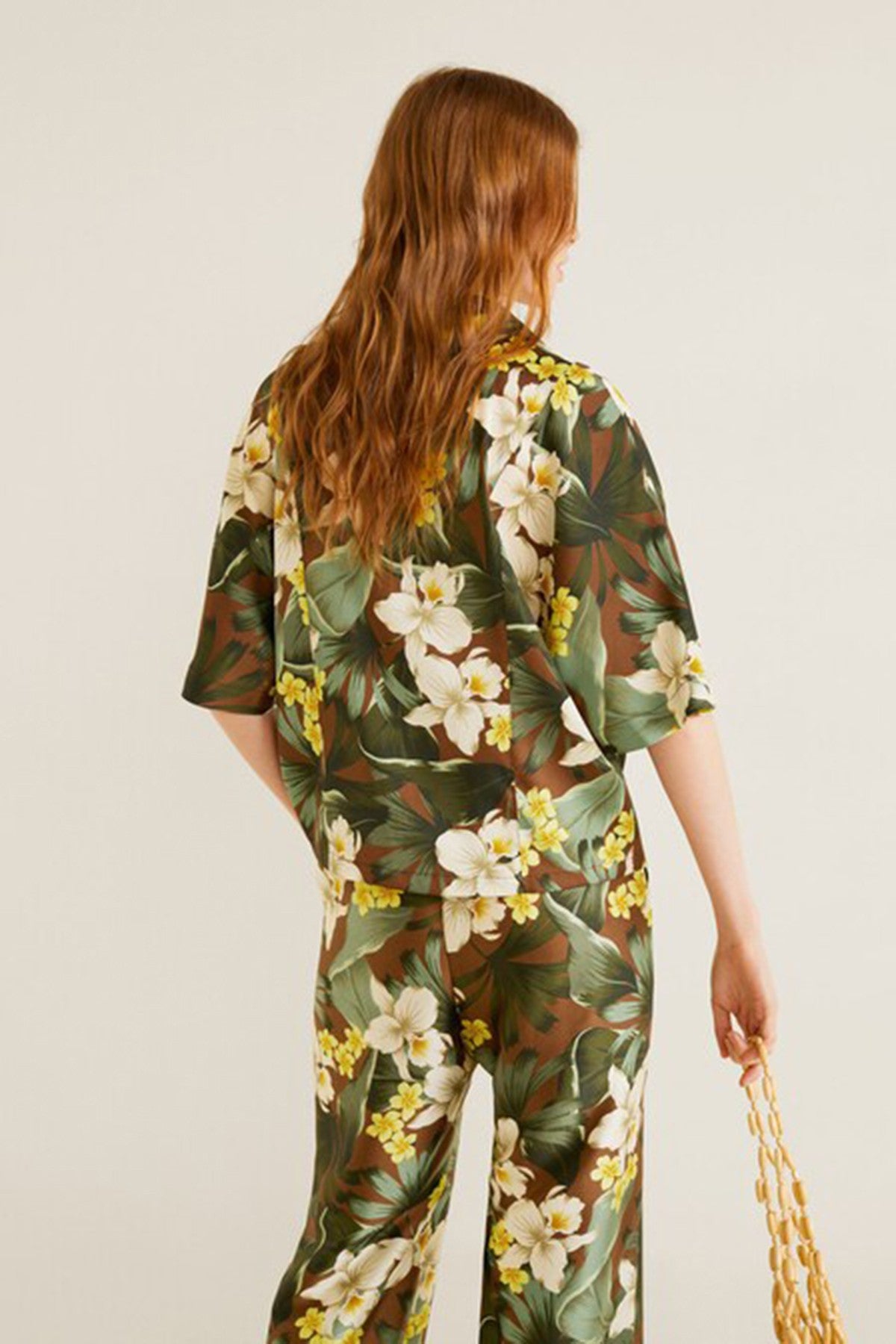 Buttoned printed blouse