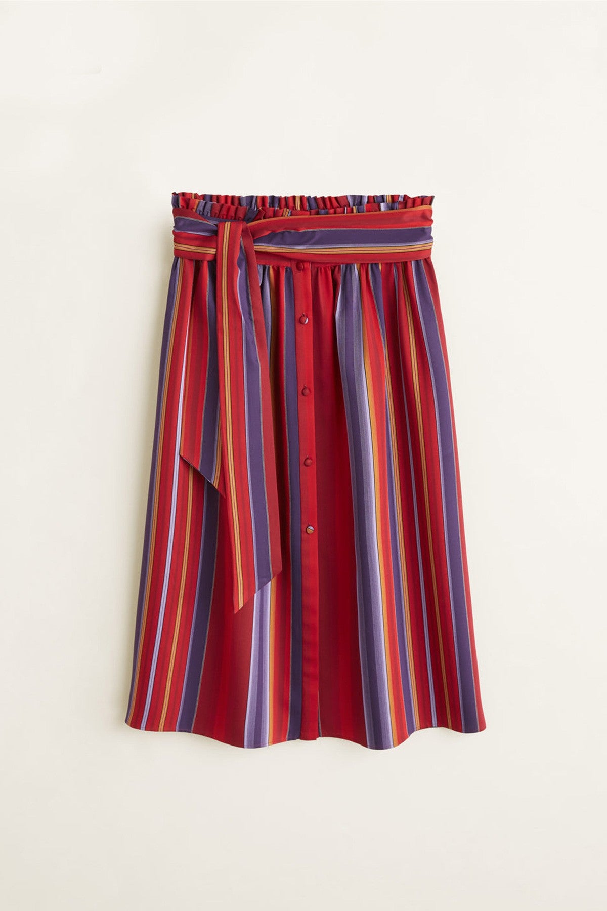 Striped midi skirt