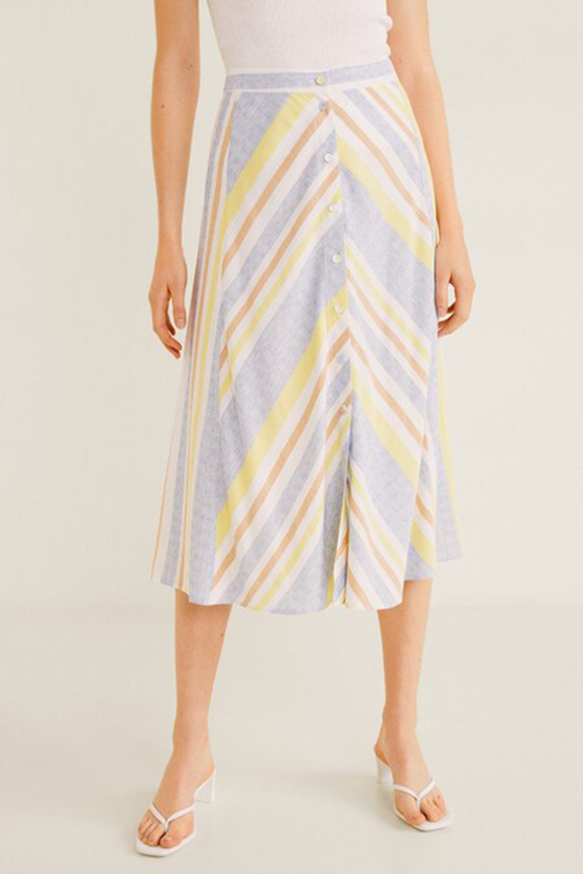 Multicolor striped skirt