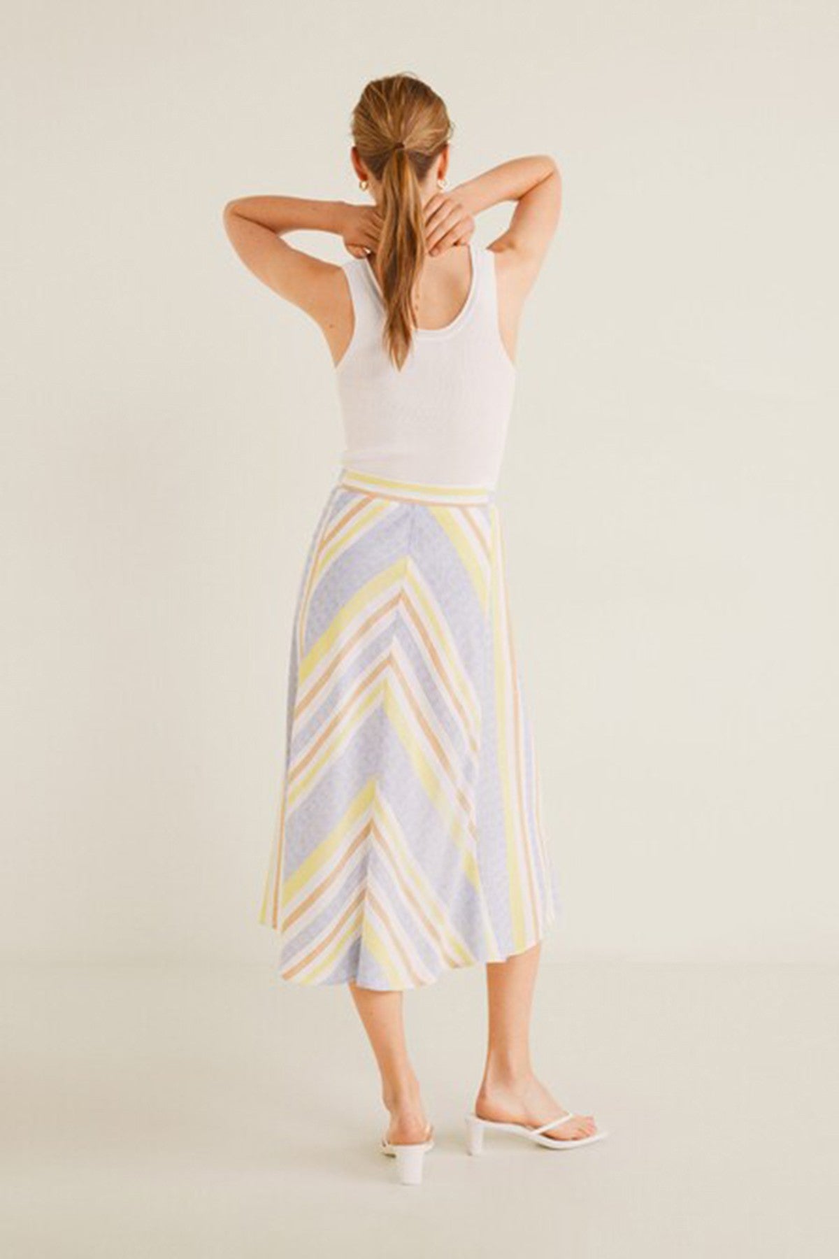 Multicolor striped skirt