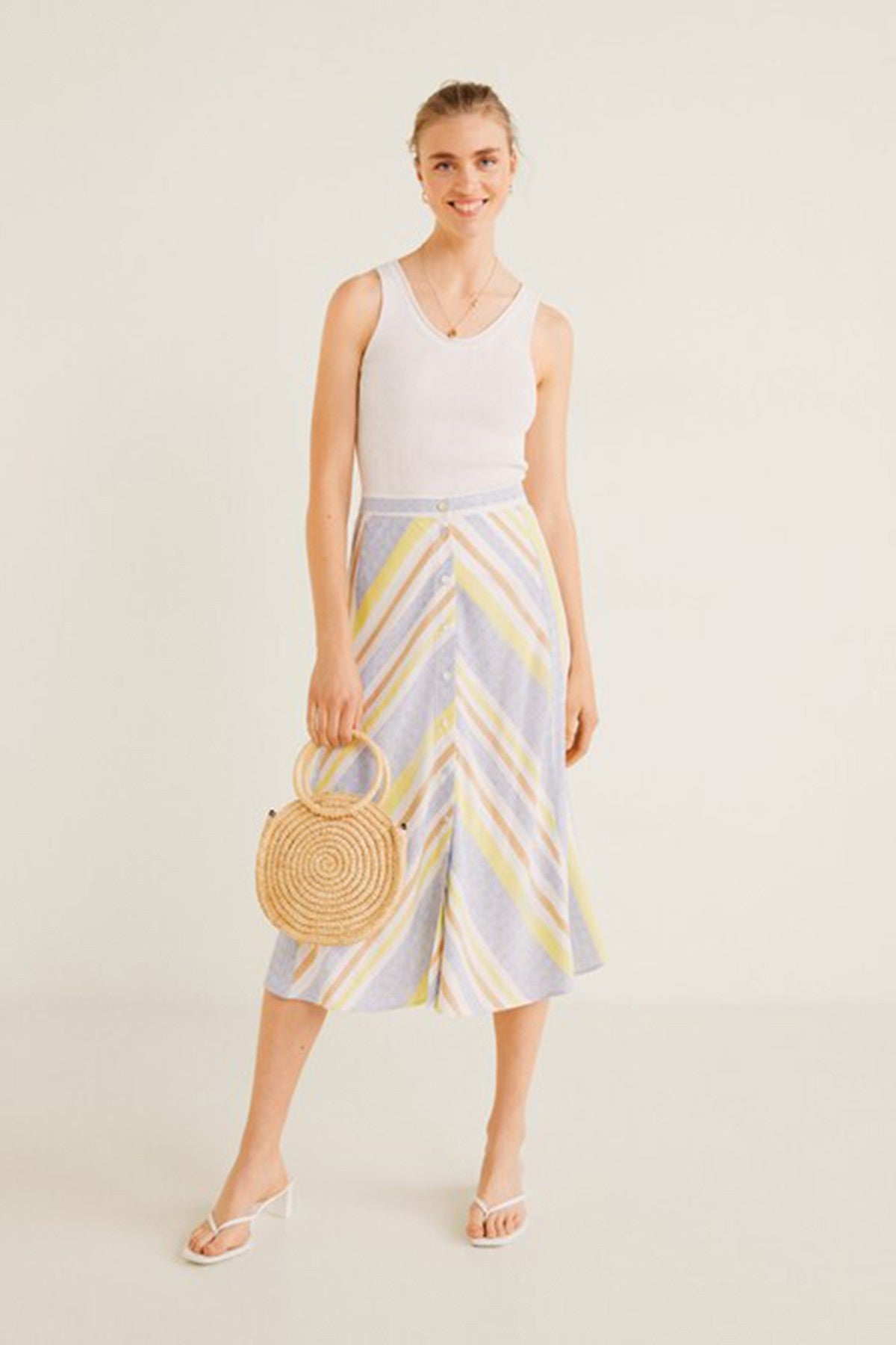 Multicolor striped skirt