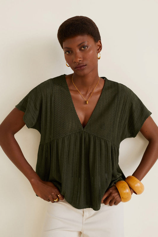 Openwork knit t-shirt
