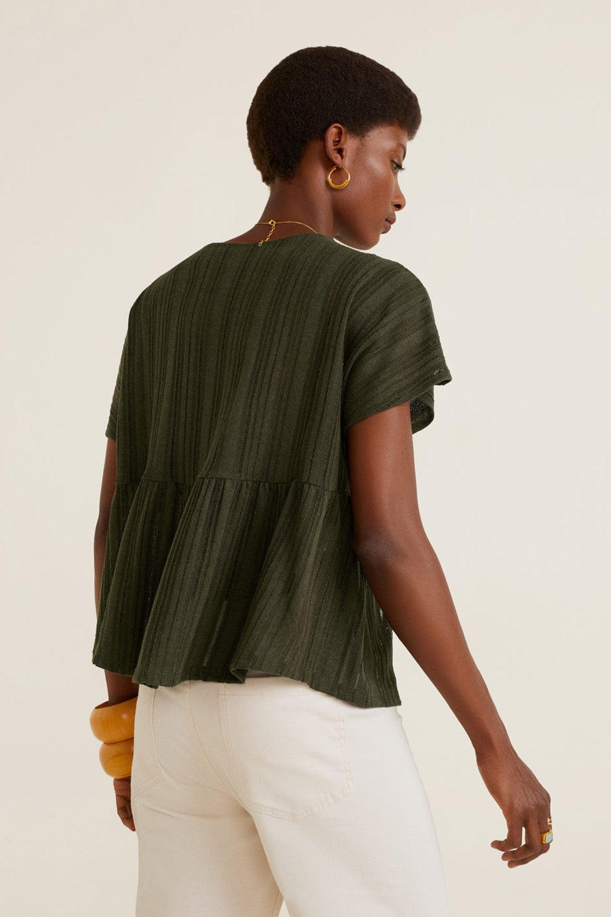 Openwork knit t-shirt