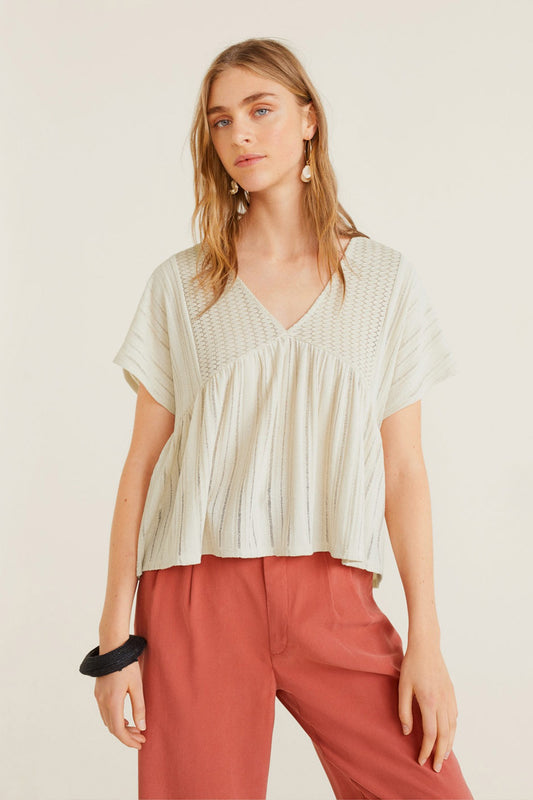 Openwork knit t-shirt