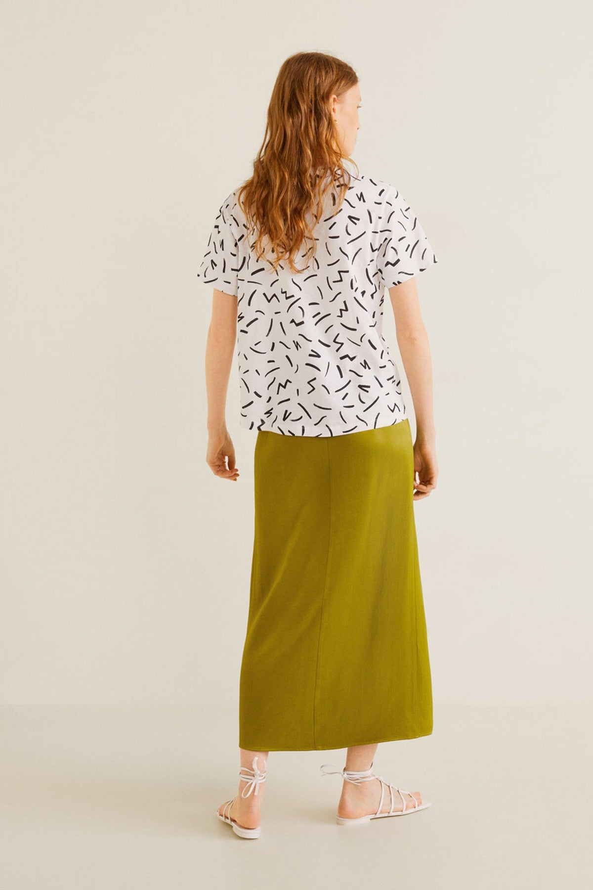 Printed cotton-blend t-shirt
