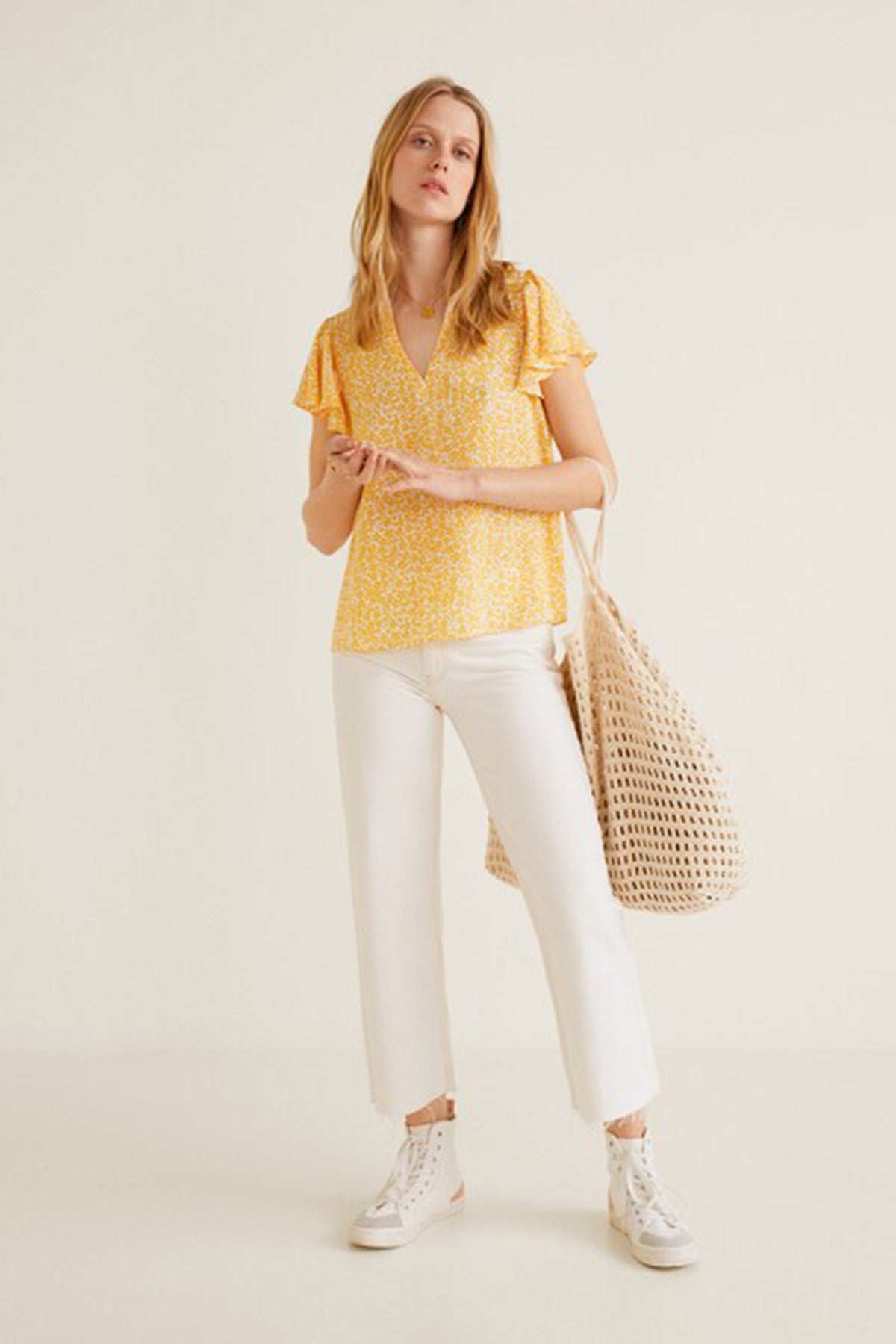 Ruffled sleeve blouse