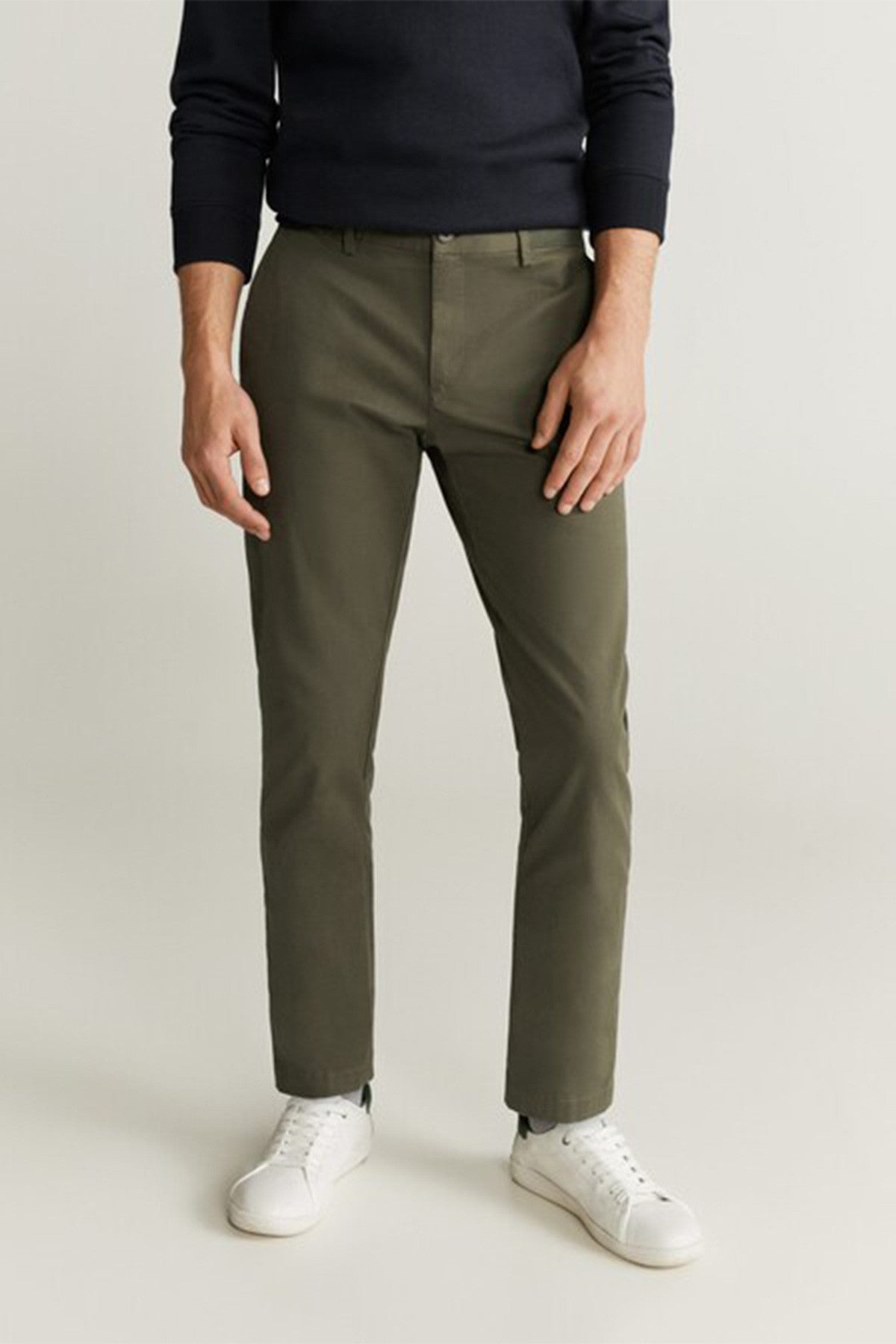 Tapered Fit Cropped Trousers