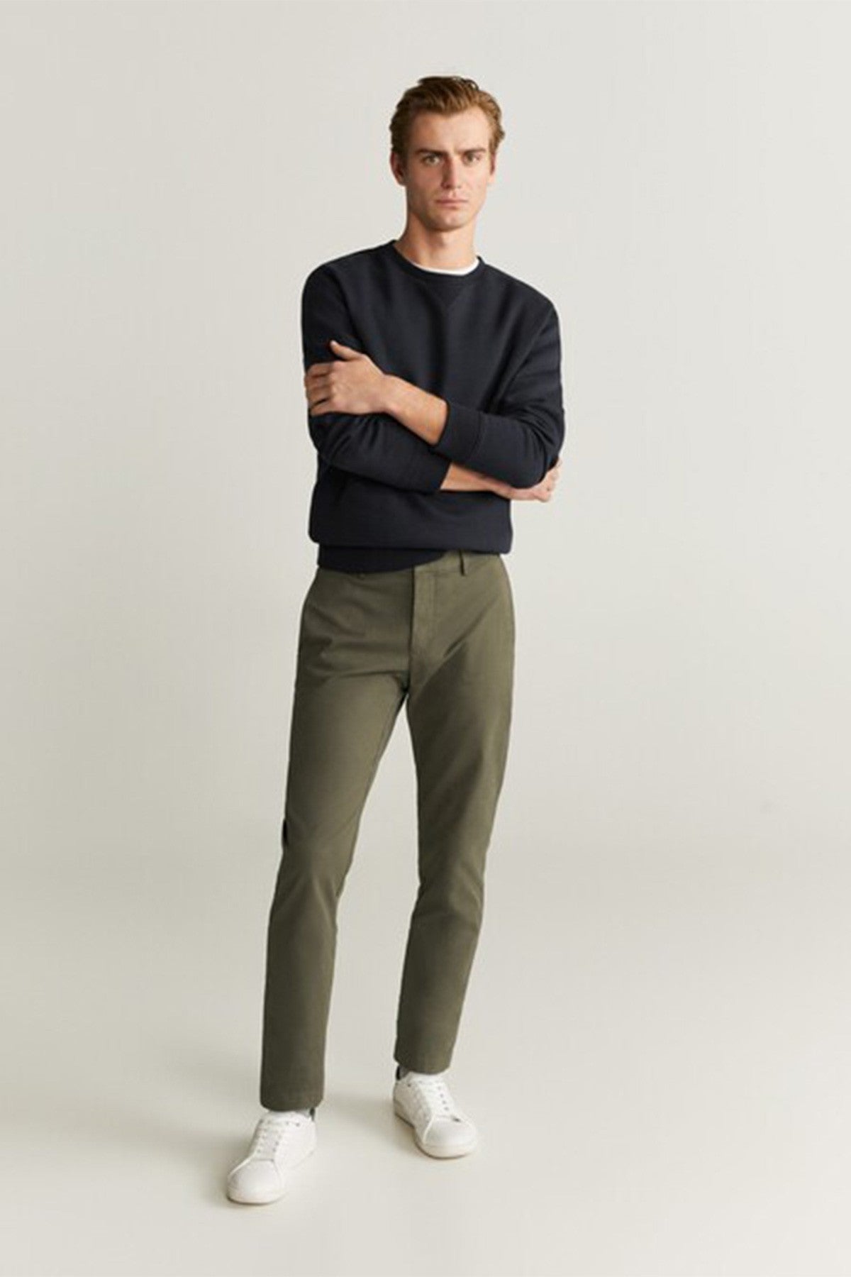 Tapered Fit Cropped Trousers