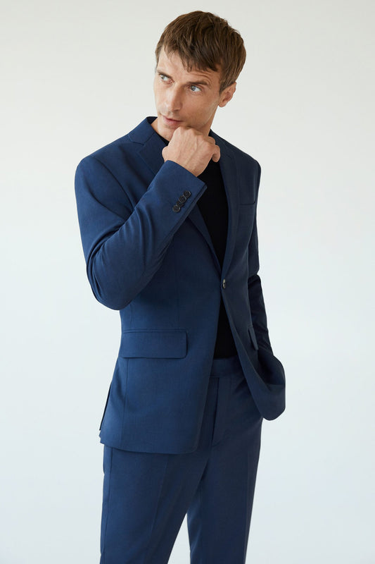 Slim Fit Microstructure Blazer