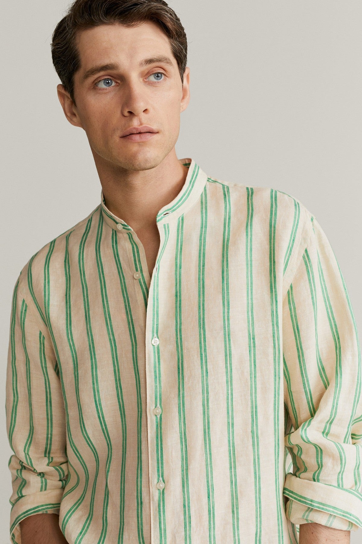 100% Linen Striped Regular Fit Shirt