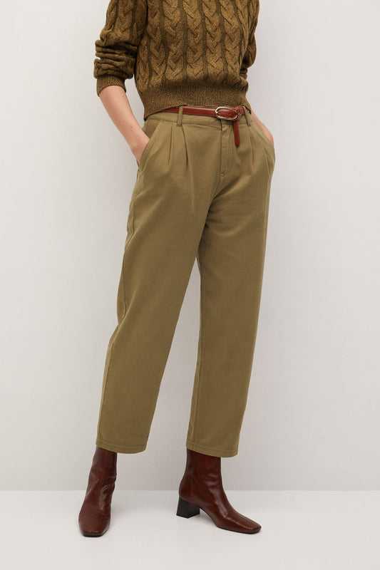 Cotton Pleated Trousers