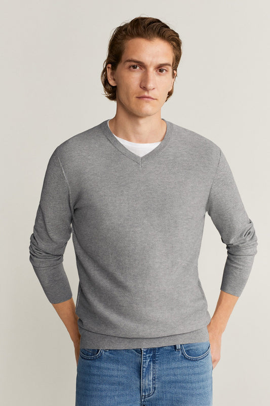 Textured Cotton Cashmere-Blend Sweater