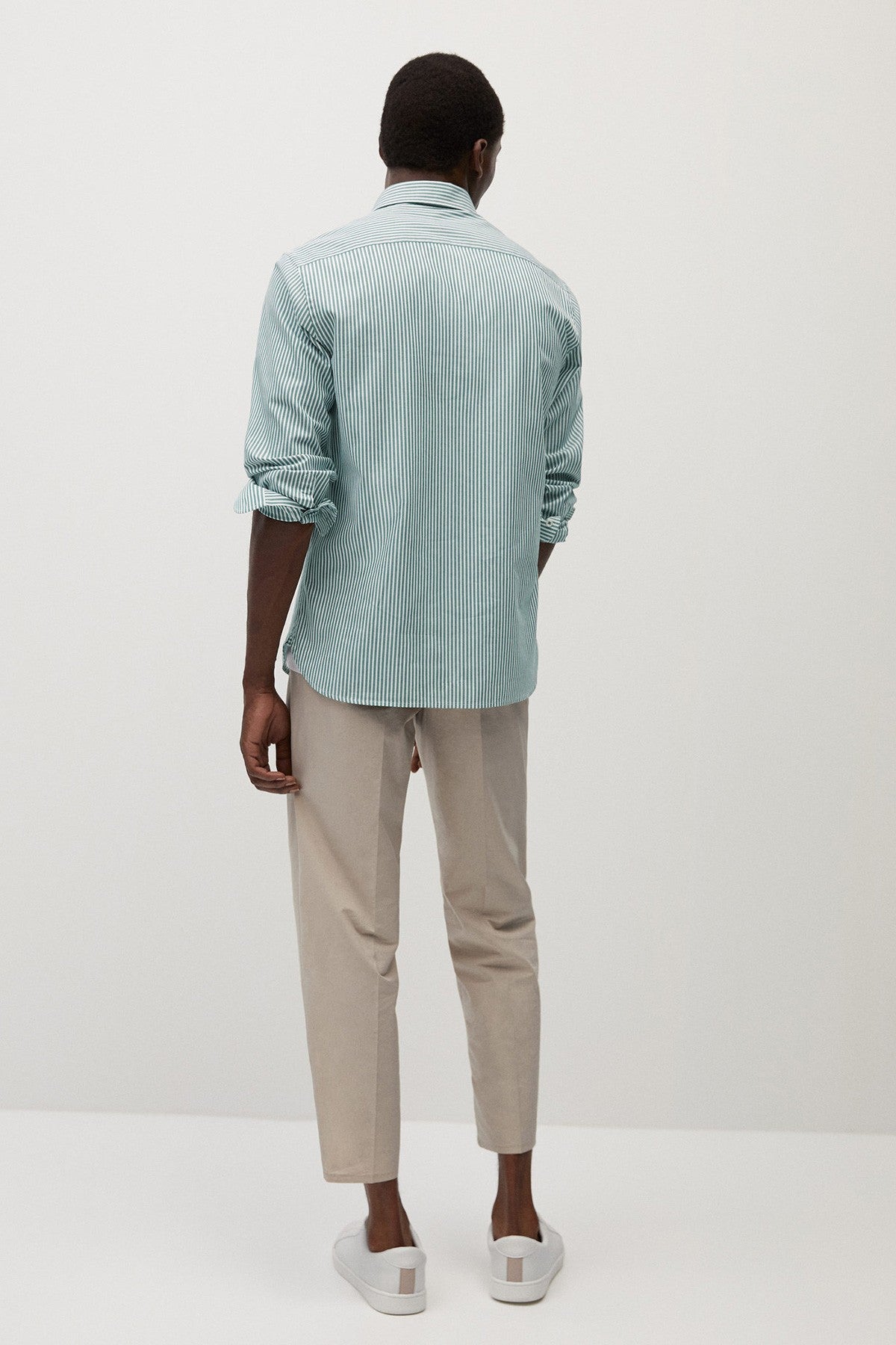 Slim Fit Striped Cotton Shirt
