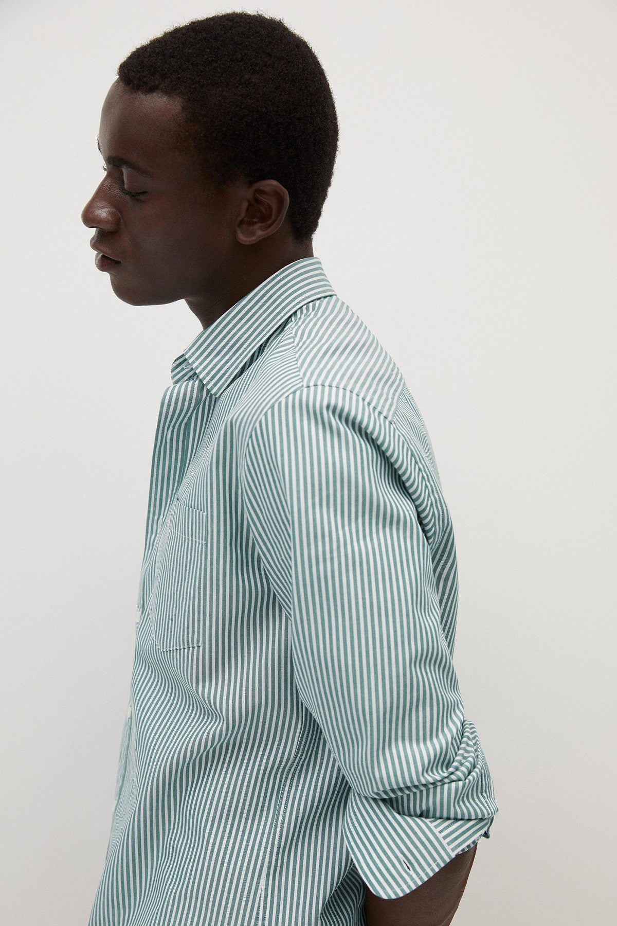 Slim Fit Striped Cotton Shirt