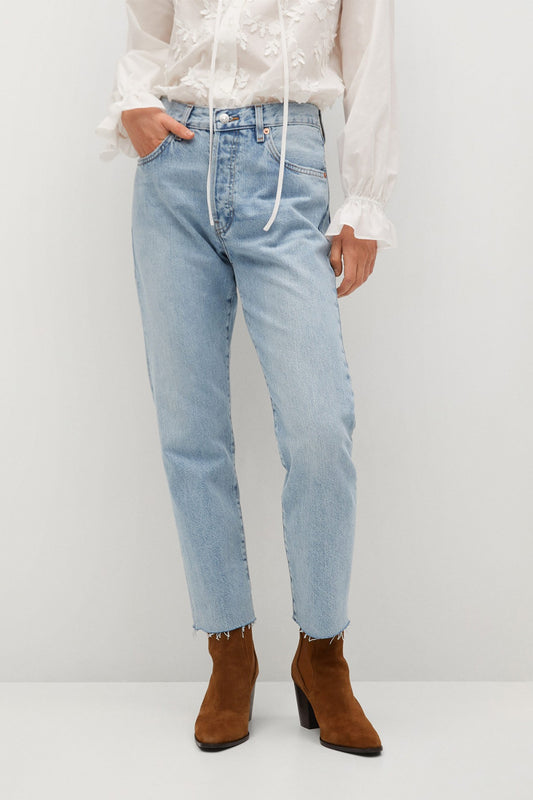Ankle-Length Straight-Fit Jeans
