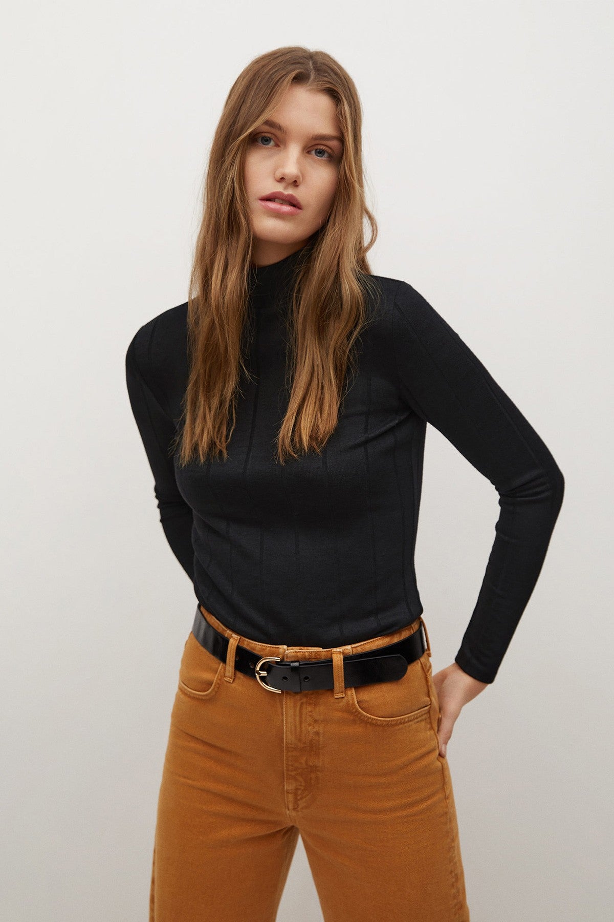 Ribbed Long-Sleeved T-Shirt