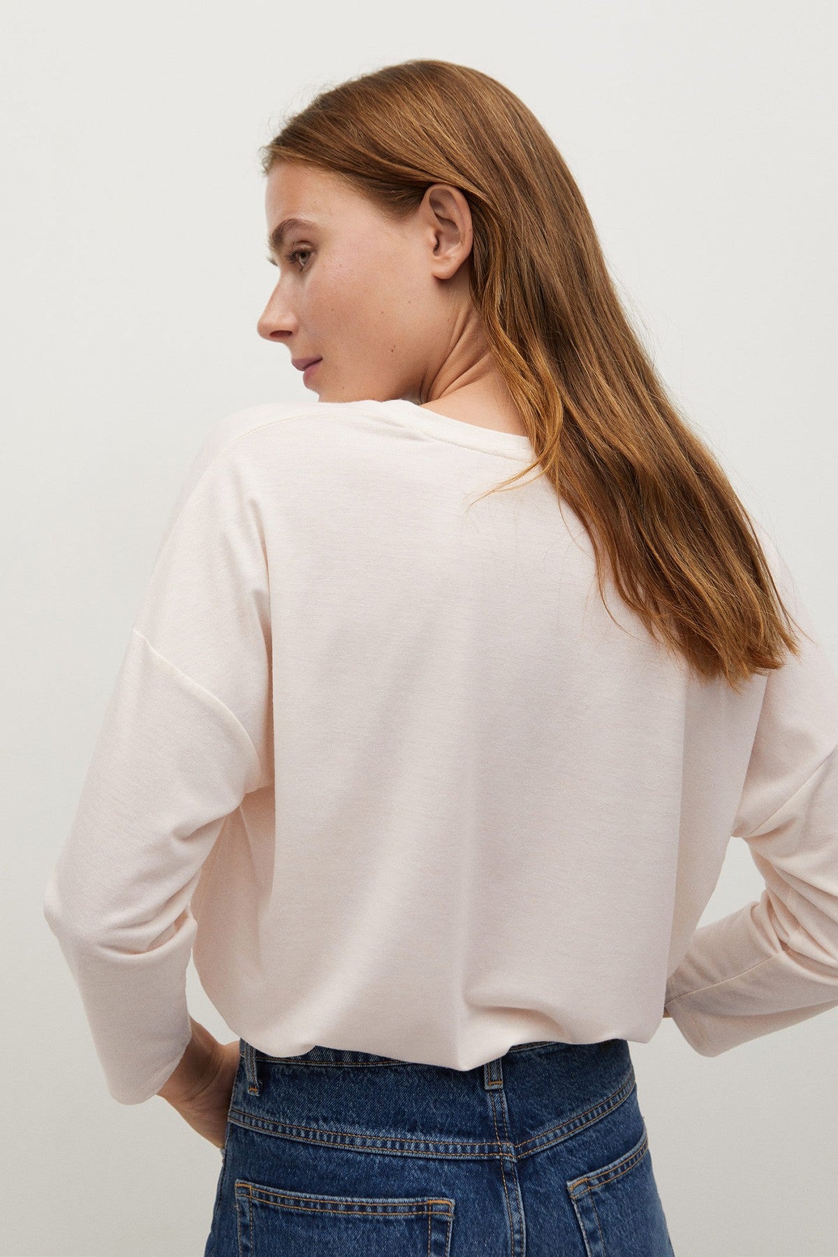 Long-Sleeved Flecked T-Shirt