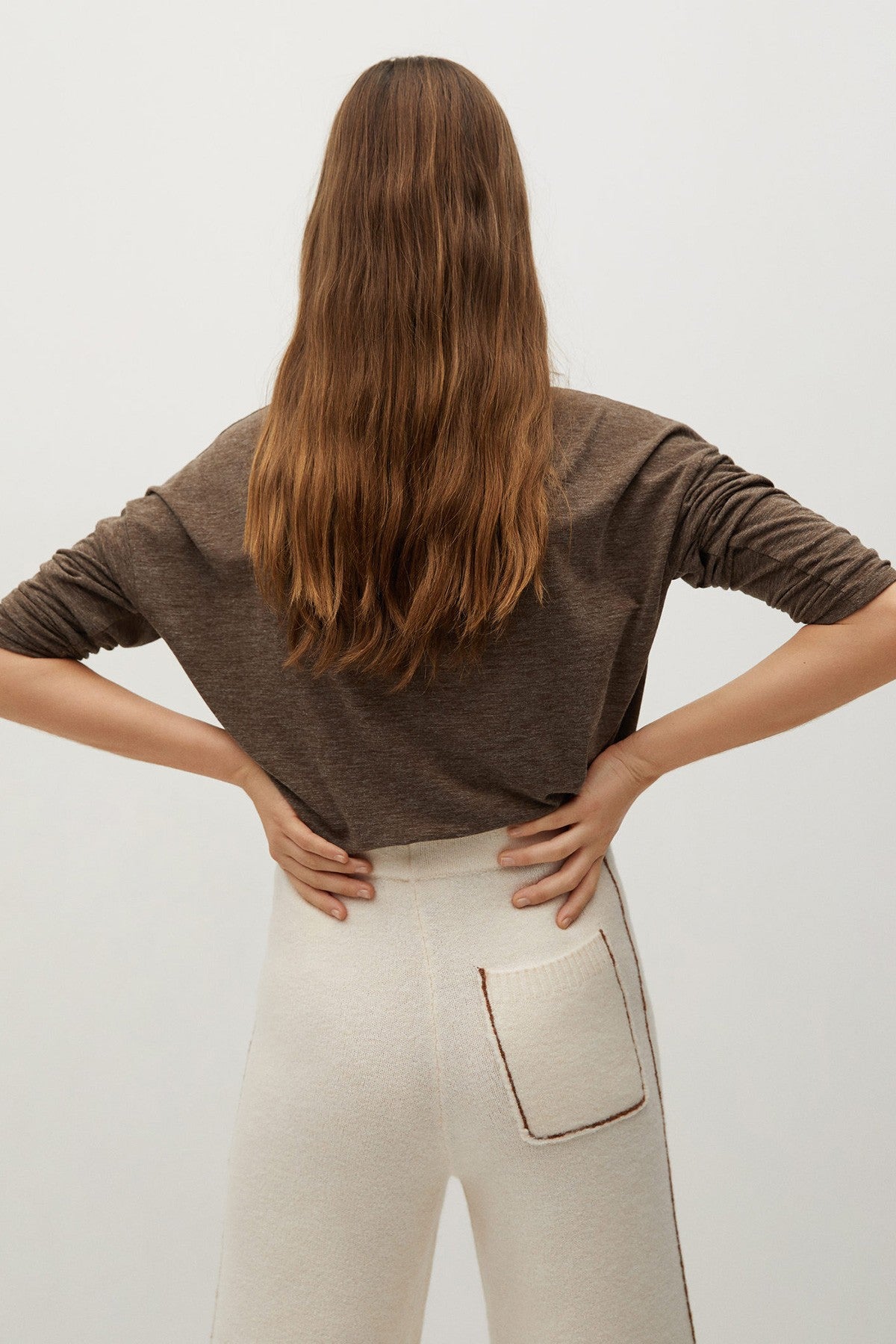 Long-Sleeved Flecked T-Shirt