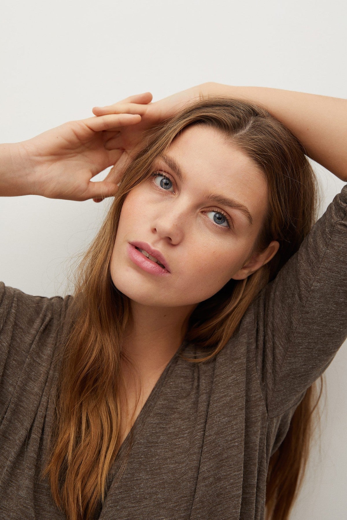 Long-Sleeved Flecked T-Shirt