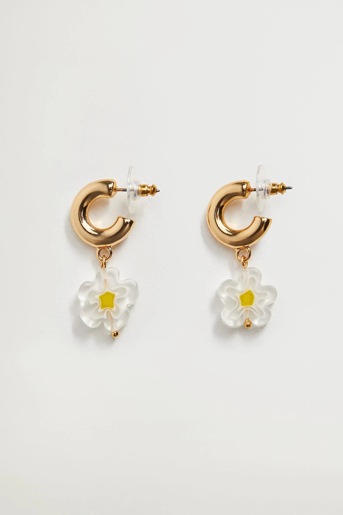 Hoop Flower Earrings
