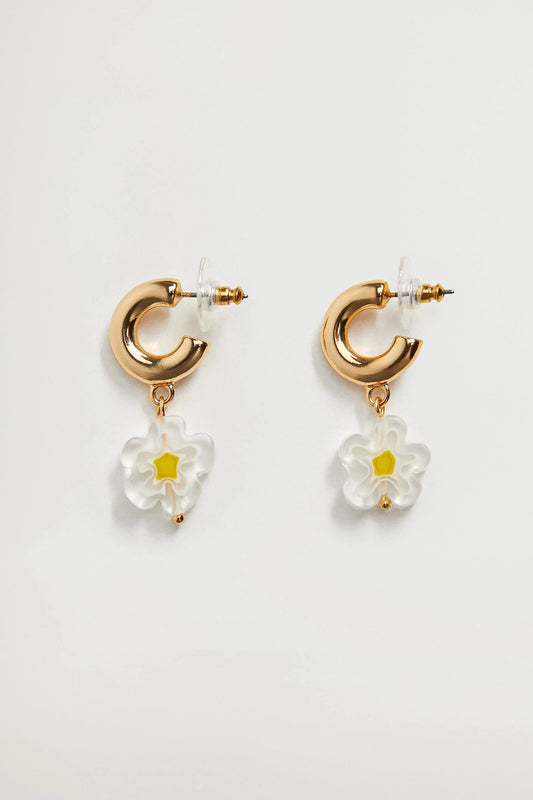 Hoop Flower Earrings