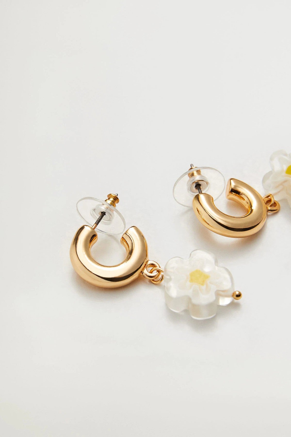 Hoop Flower Earrings