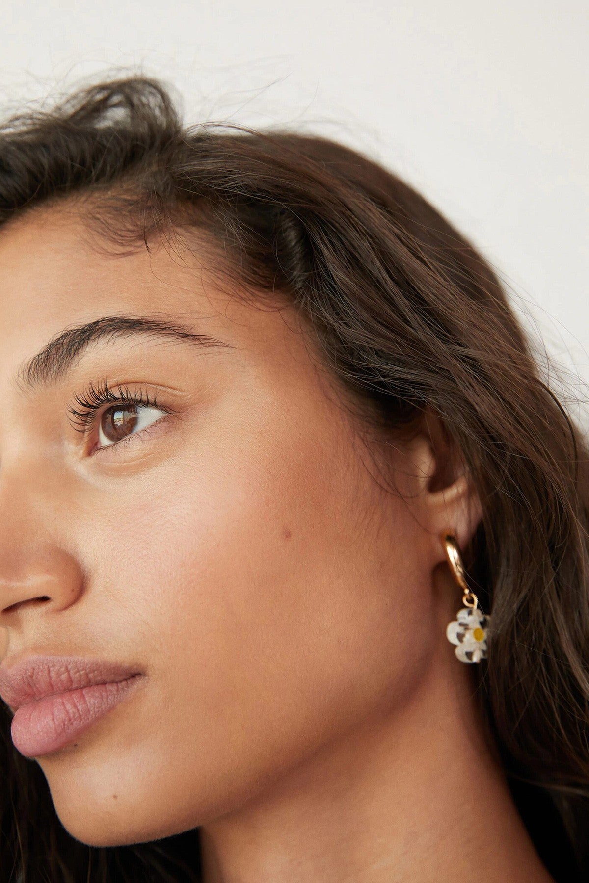 Hoop Flower Earrings