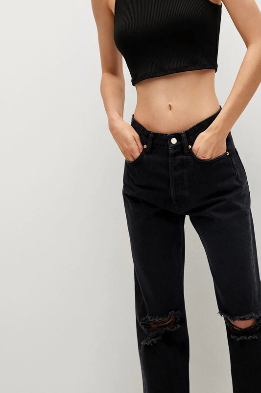 High Waist Straight Jeans