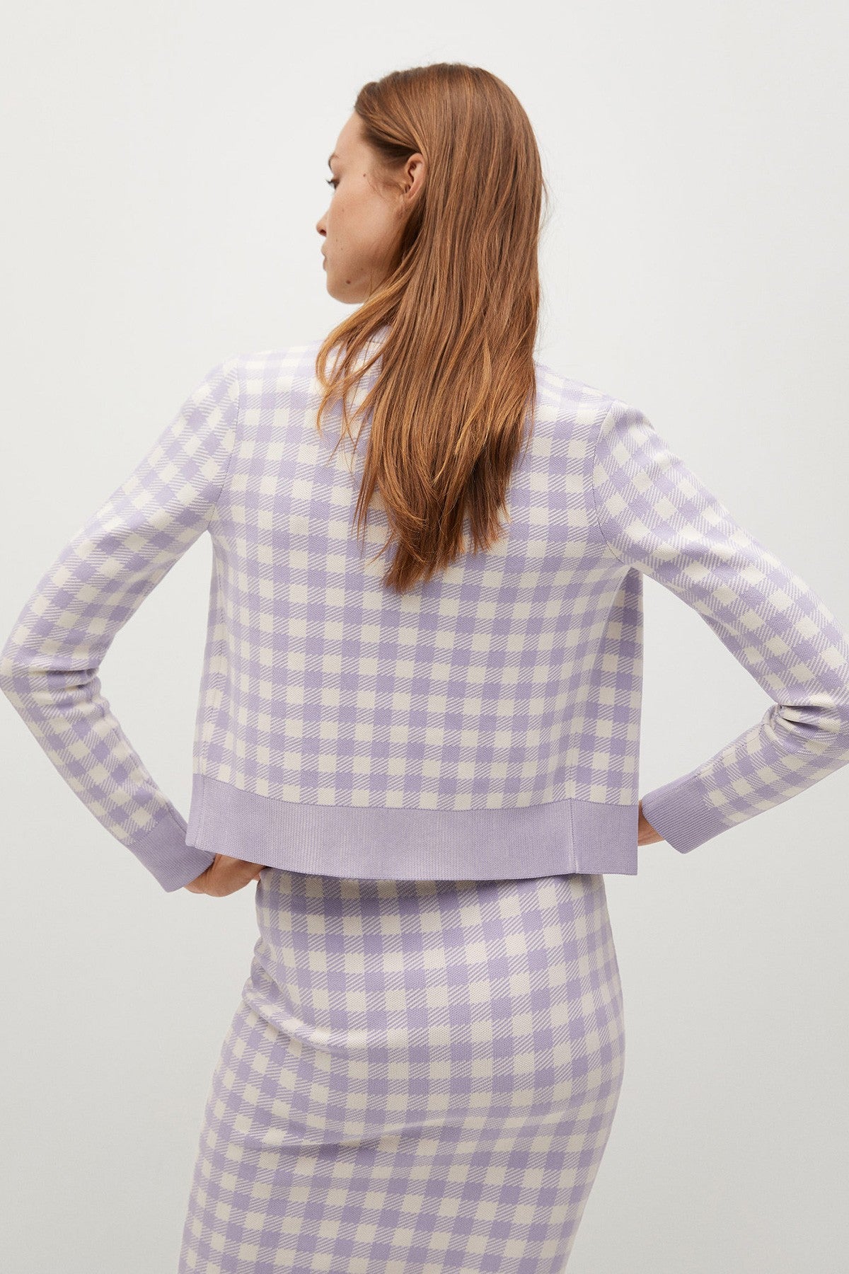 Check Knitted Cardigan