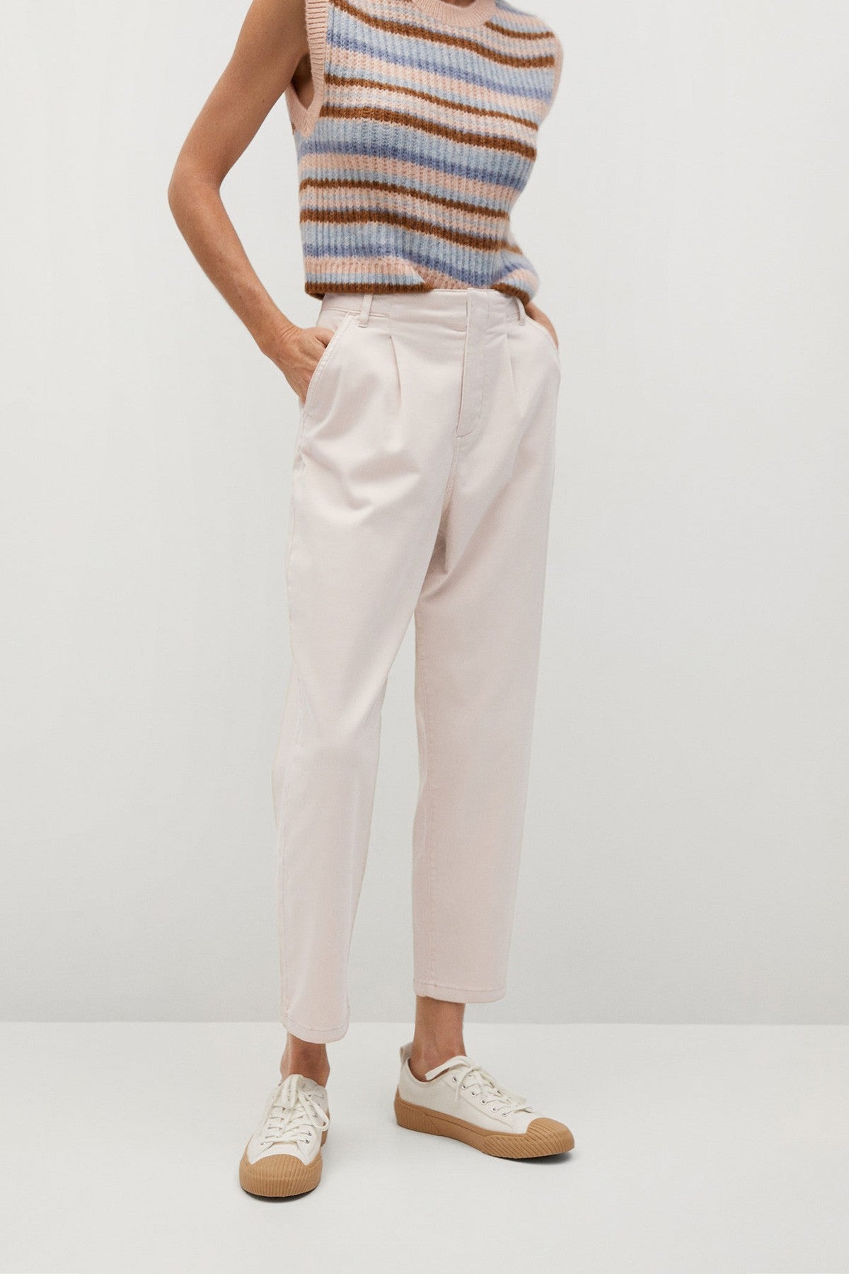 Cotton Pleated Trousers