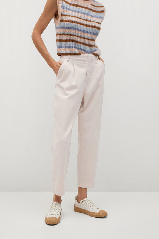Cotton Pleated Trousers