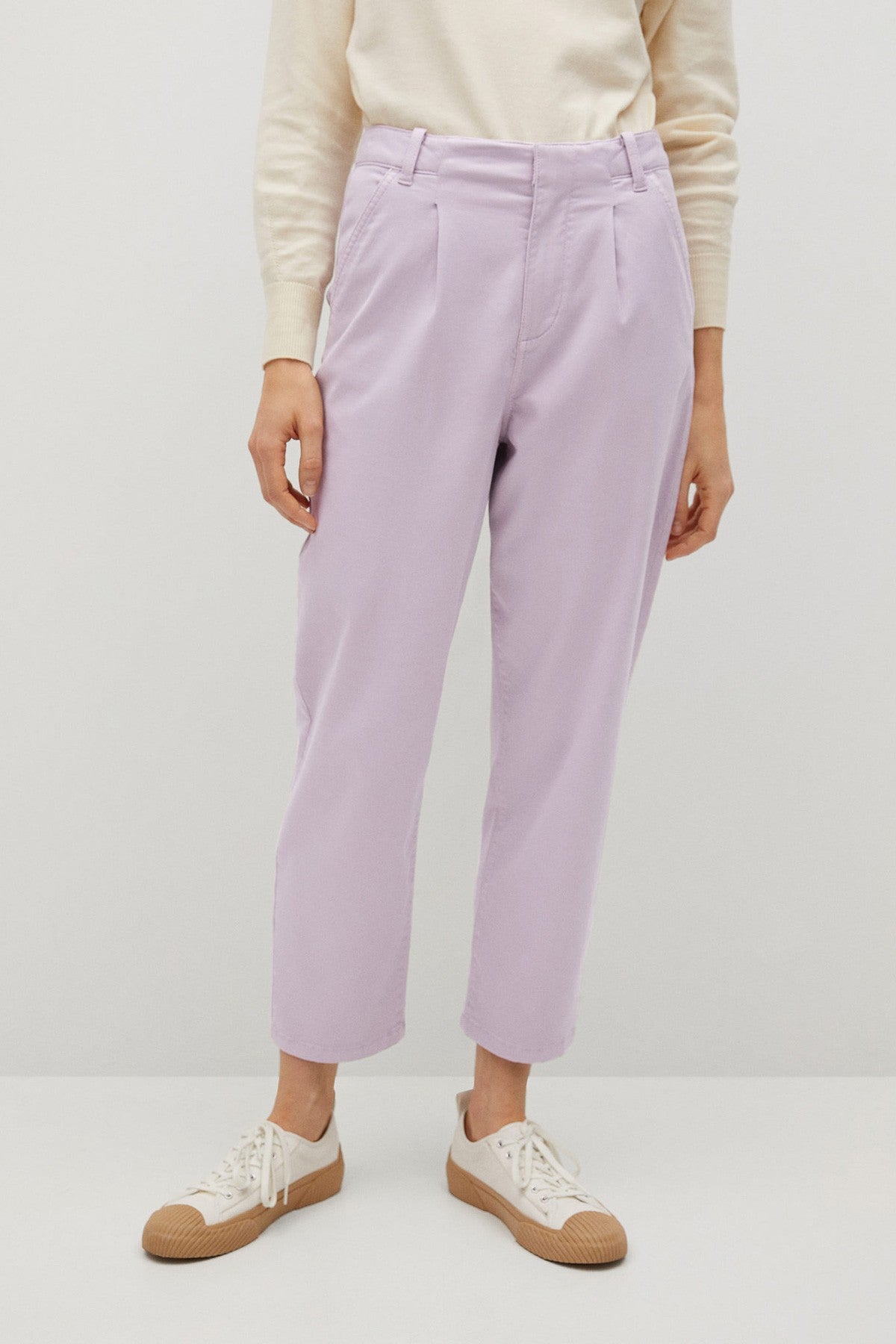 Cotton Pleated Trousers