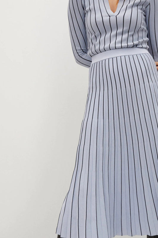 Stripes Pleated Skirt