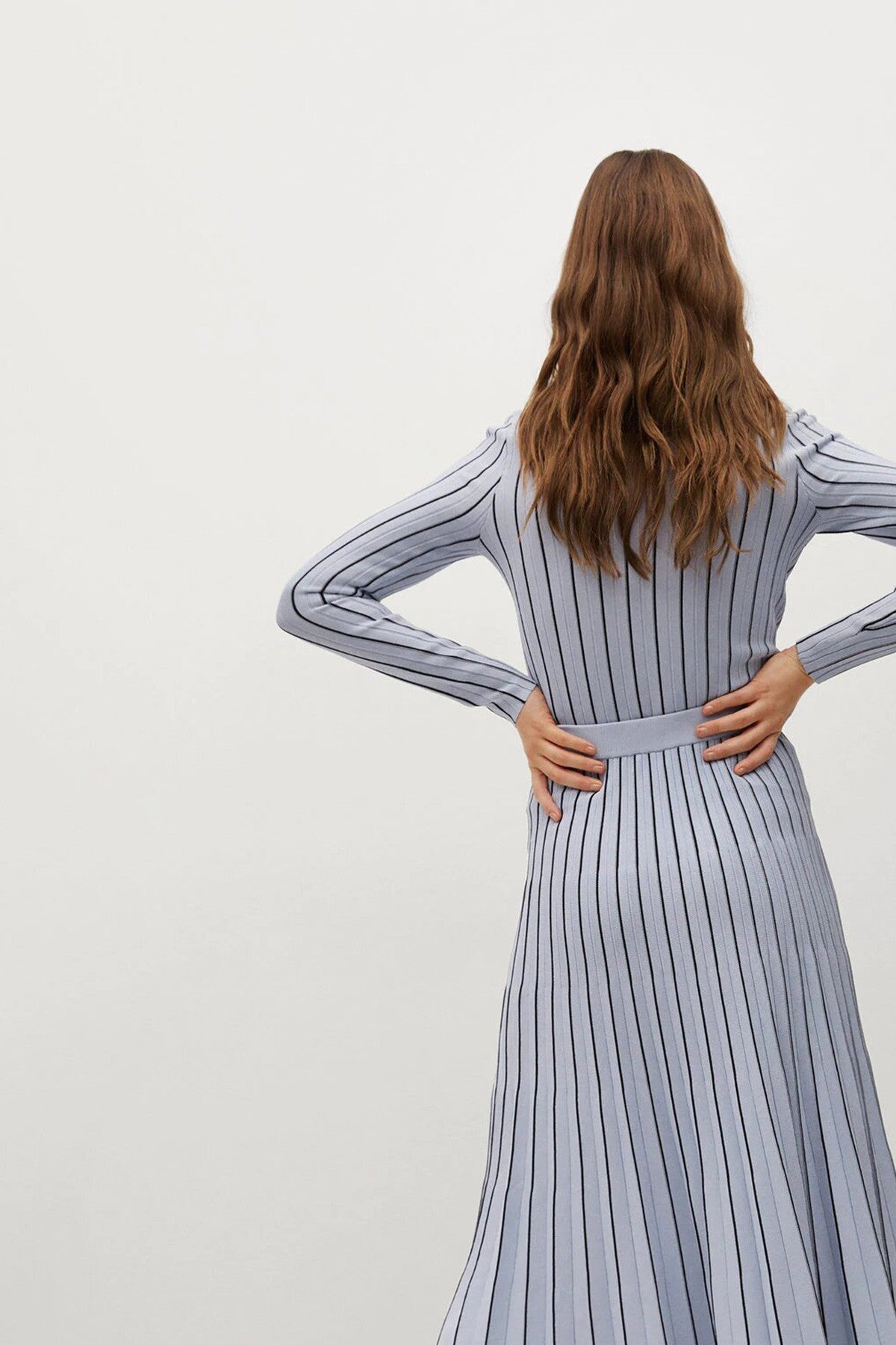 Stripes Pleated Skirt