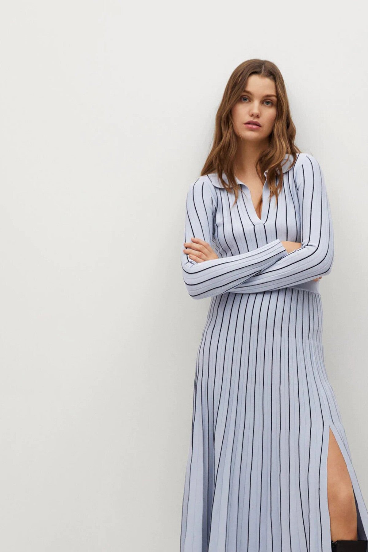 Stripes Pleated Skirt