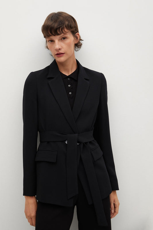 Belted Crepe Blazer