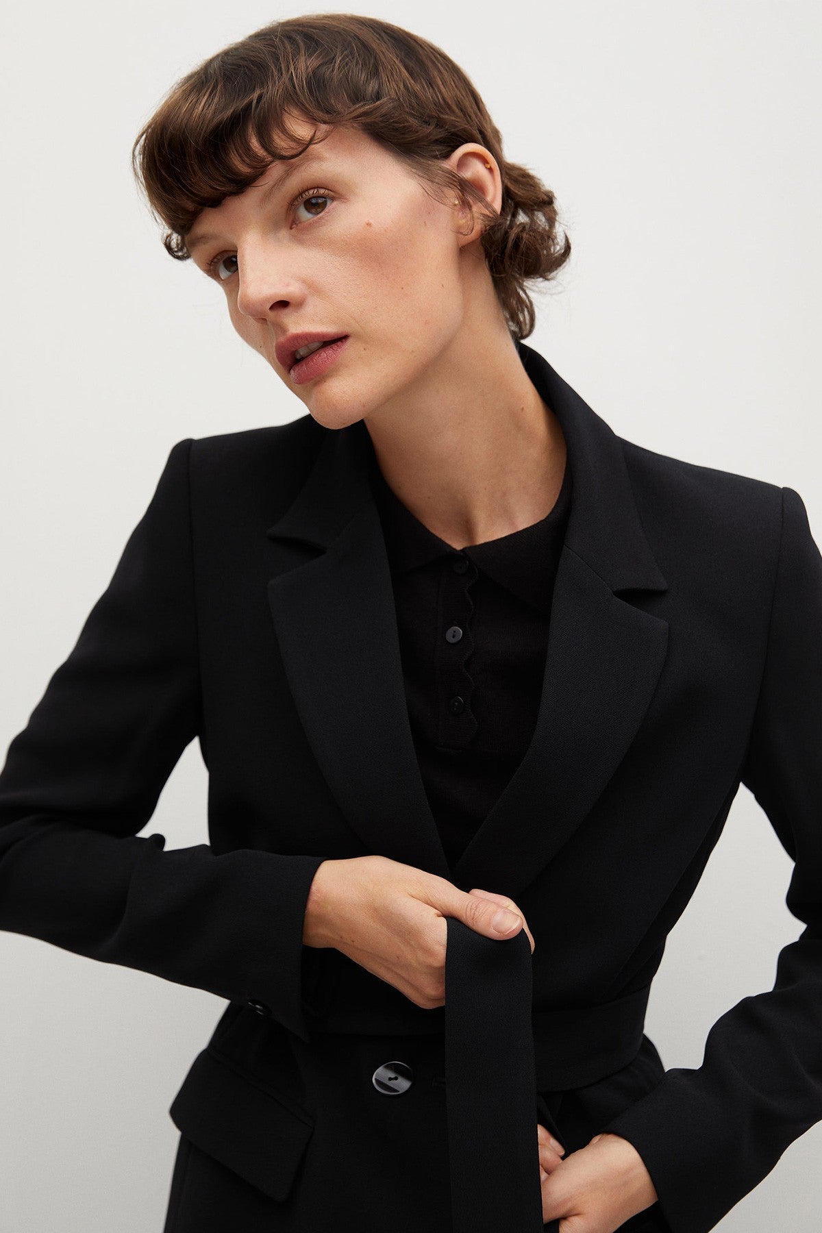 Belted Crepe Blazer