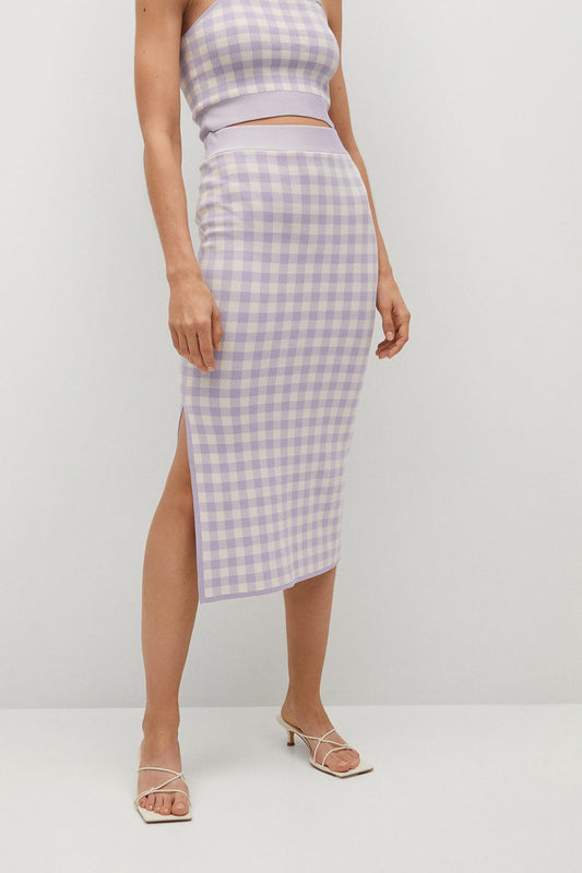 Check Pencil Skirt