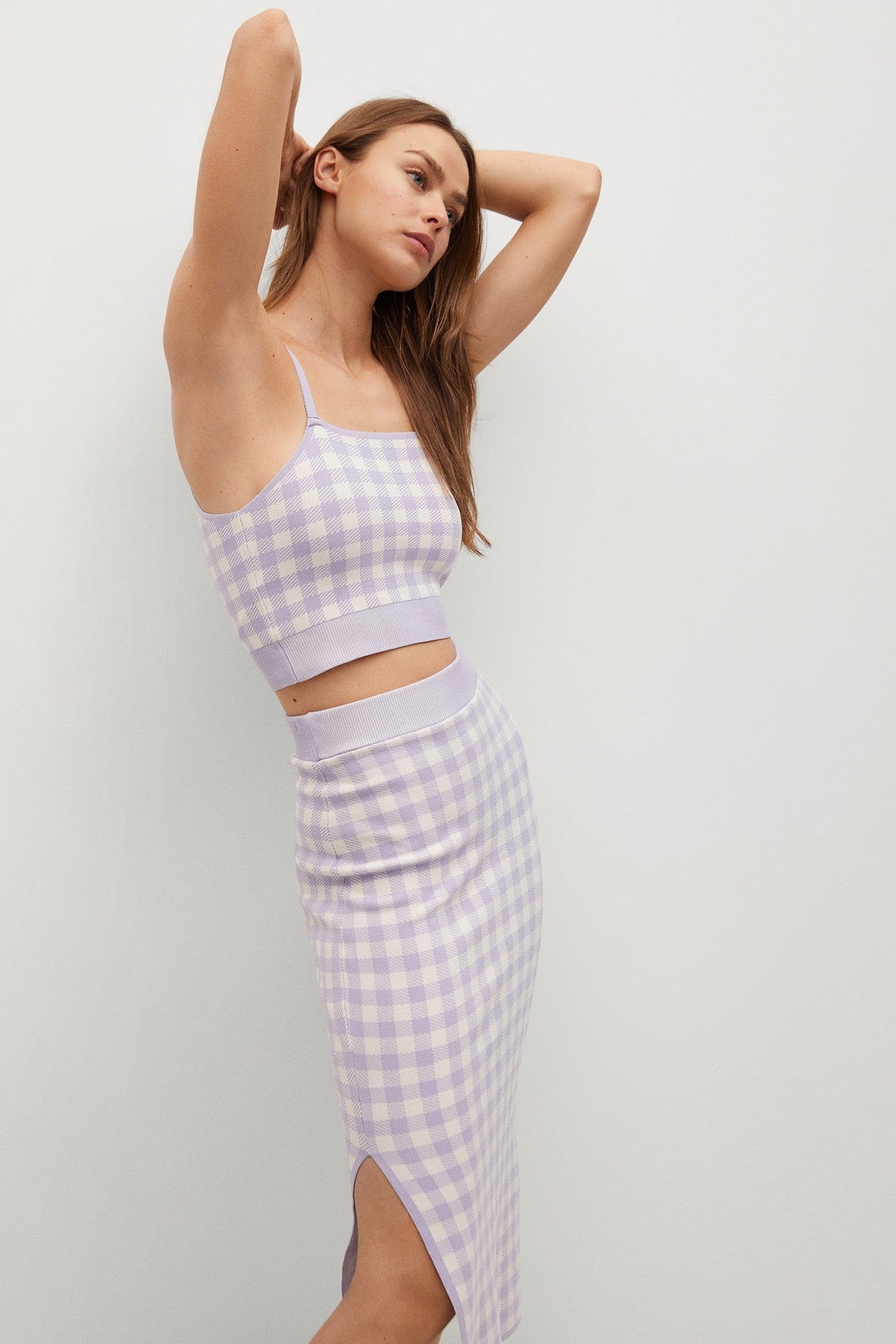 Check Pencil Skirt