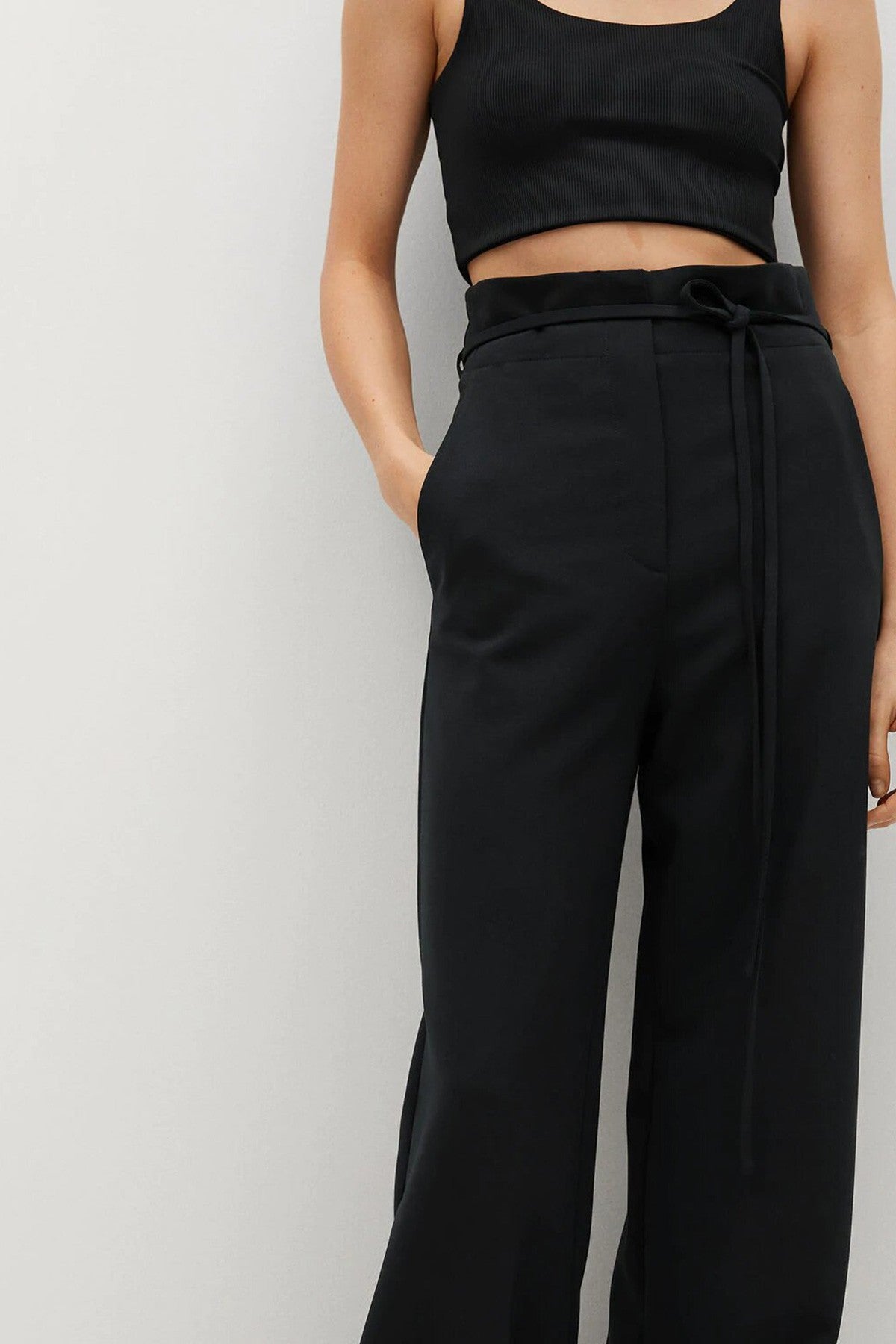 High-Waist Straight Trousers