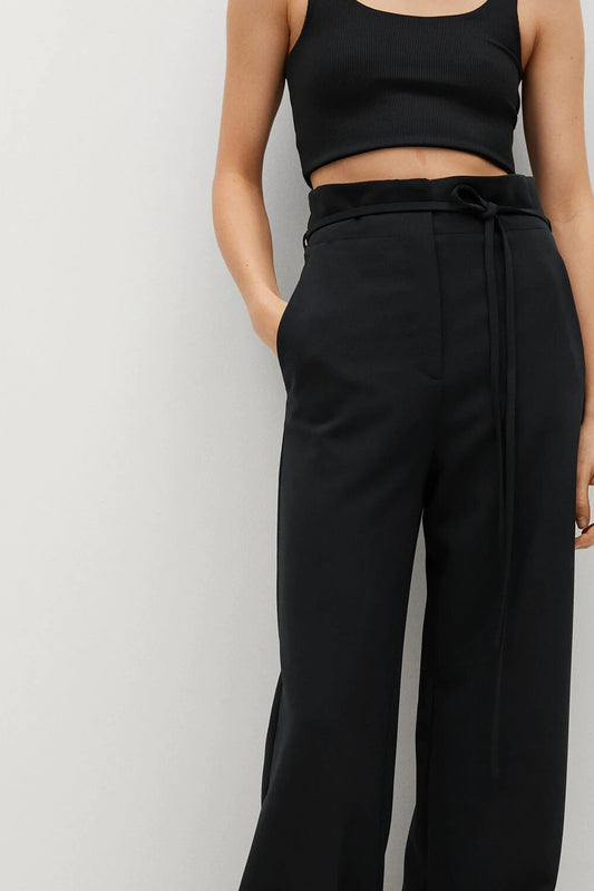 High-Waist Straight Trousers
