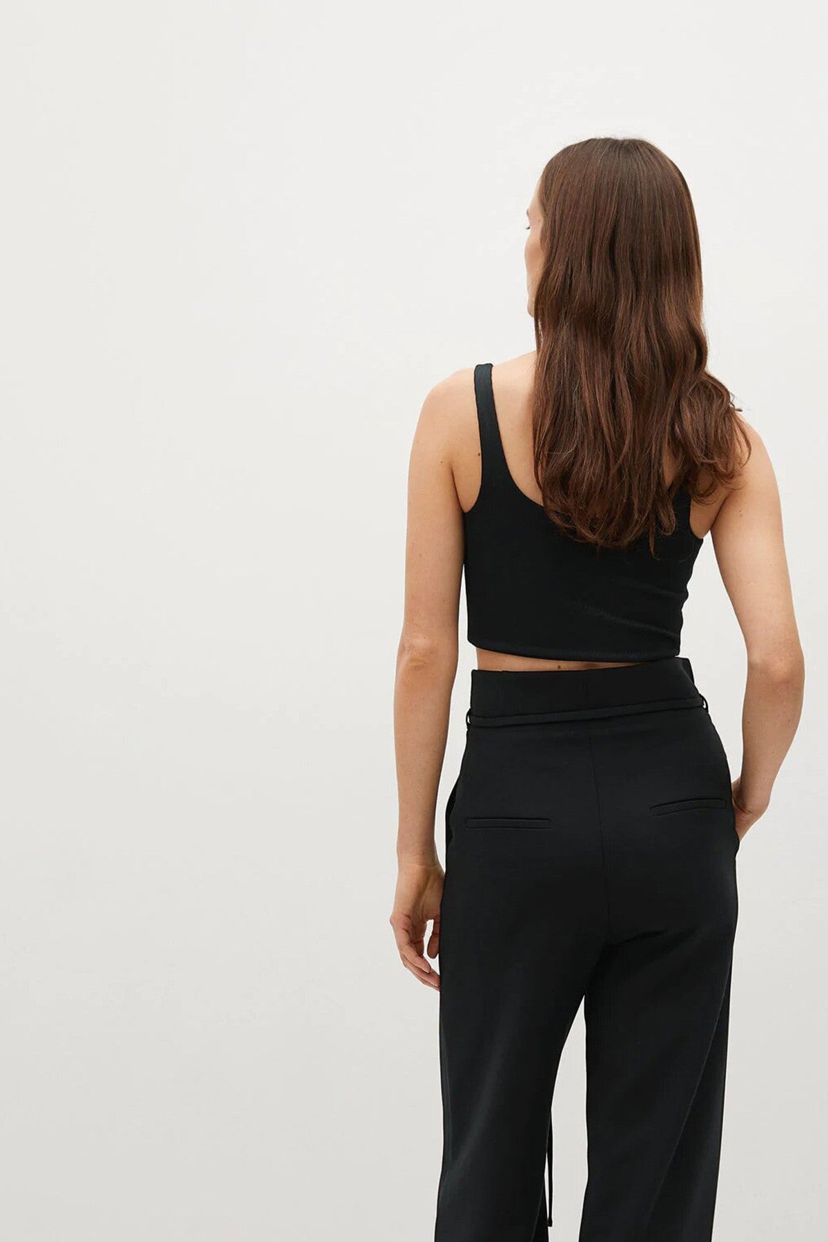 High-Waist Straight Trousers