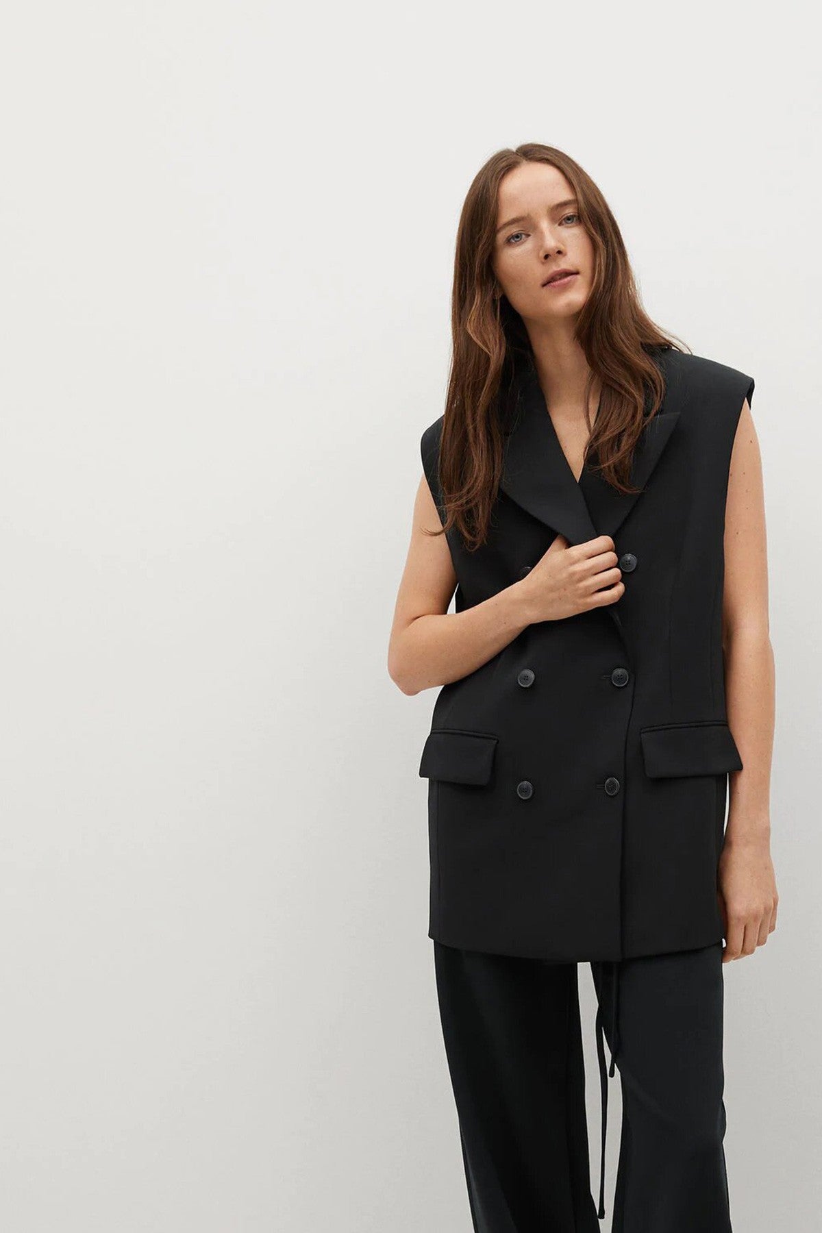 High-Waist Straight Trousers