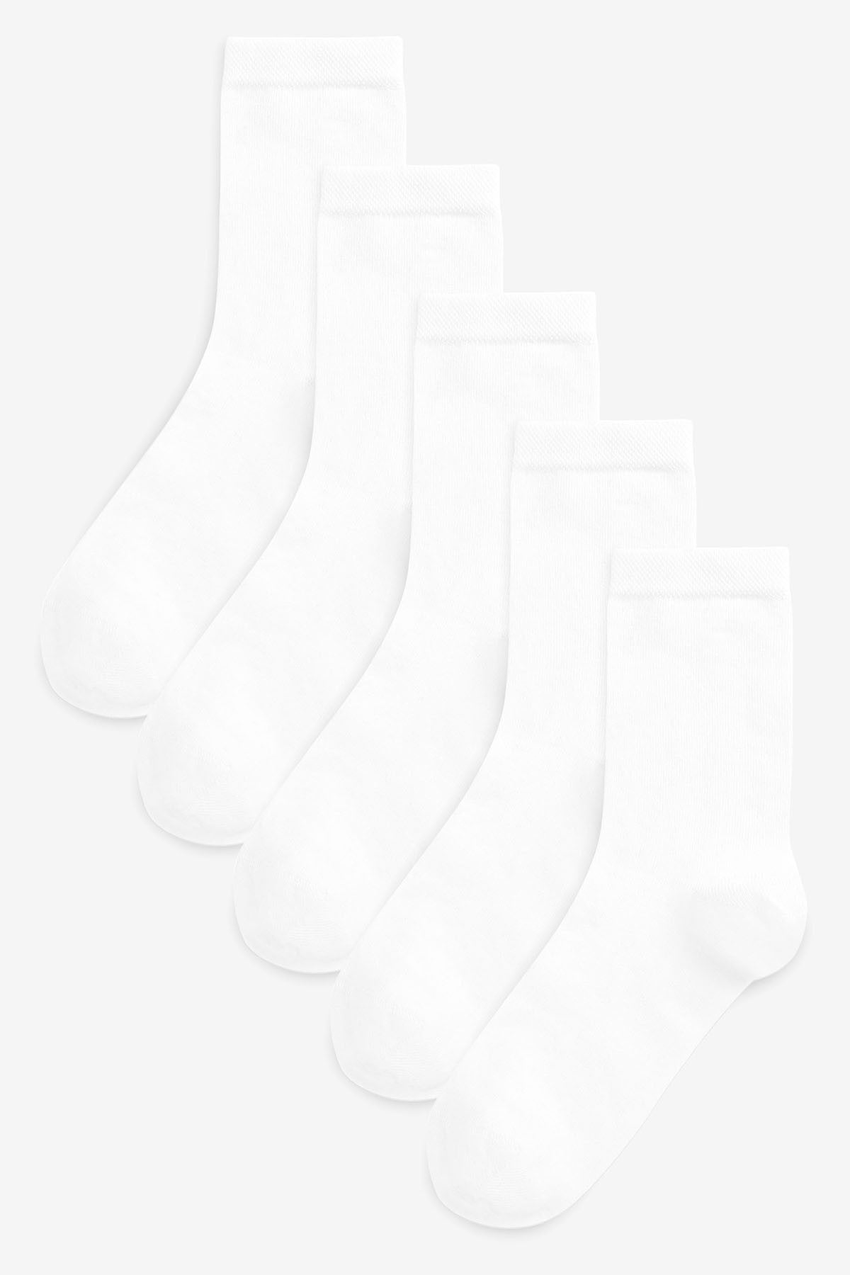 Modal Blend White Socks Five Pack