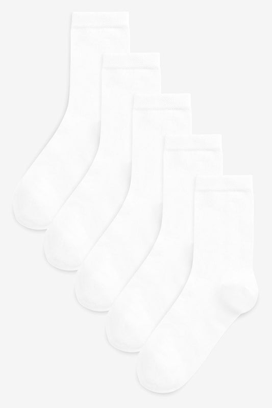 Modal Blend White Socks Five Pack