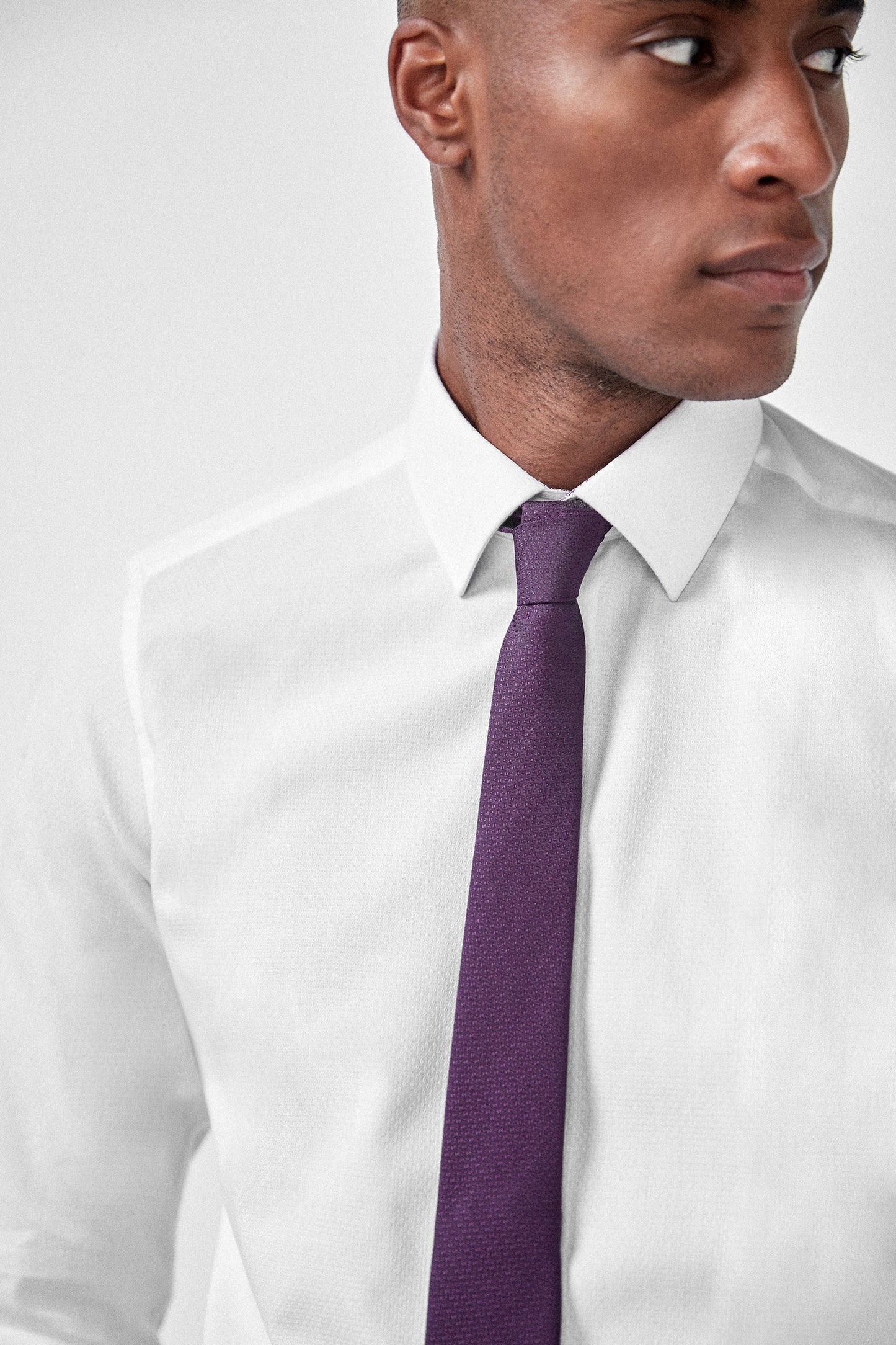 Slim Fit Shirt With Trimmed Detail And Tie Set