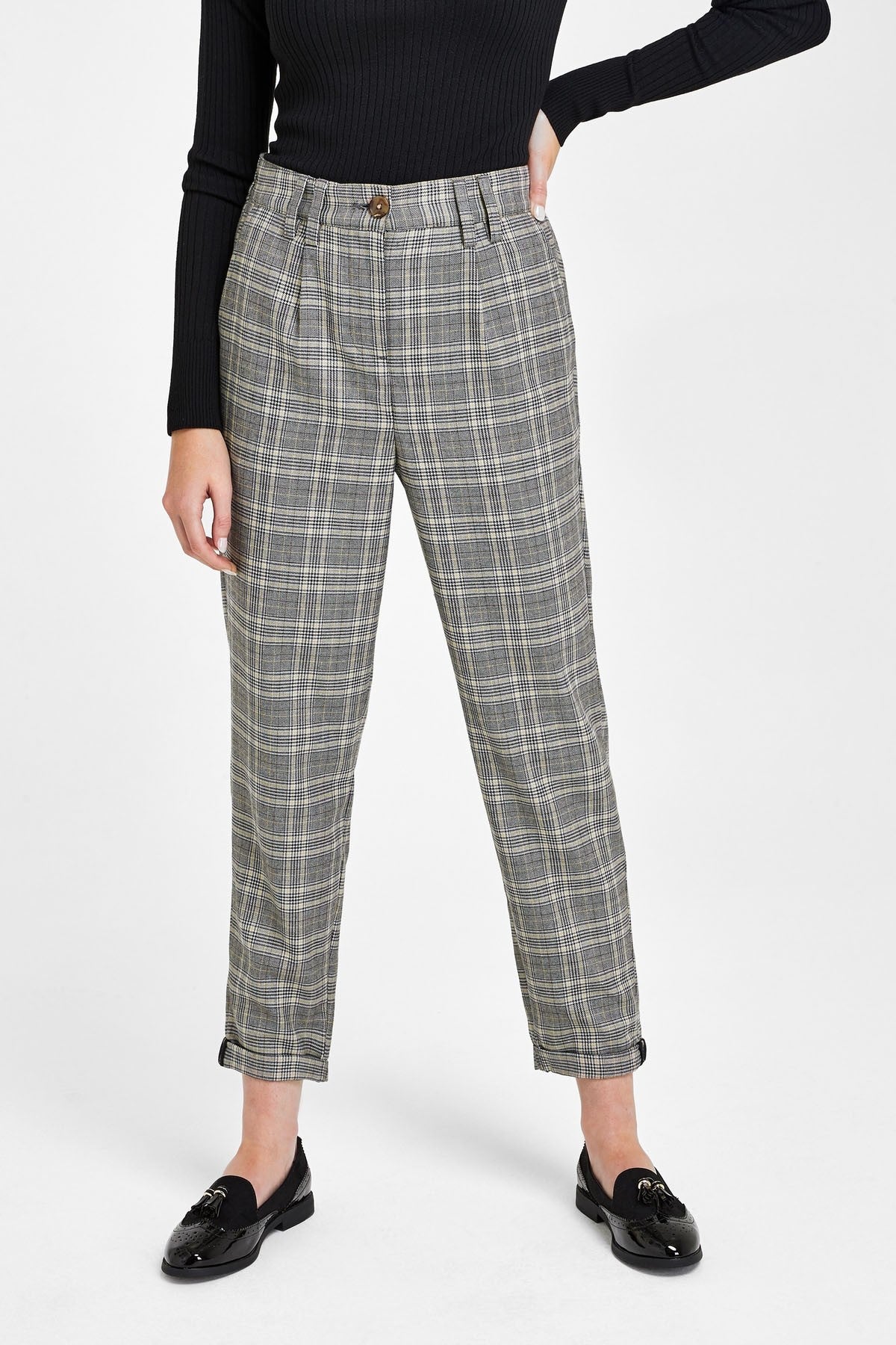 Check Peg Trousers