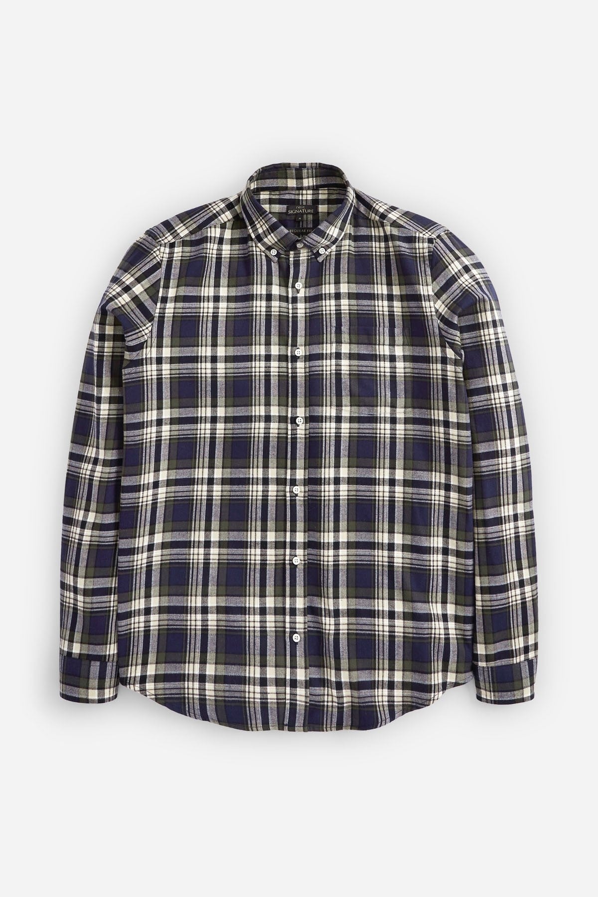 Brushed Flannel Check Long Sleeve Shirt