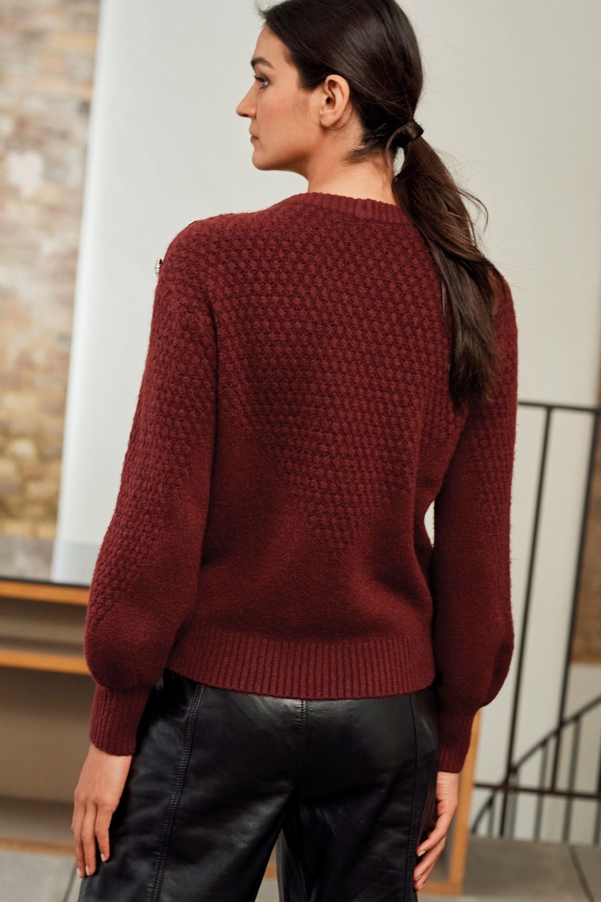 Gem Button Shoulder Jumper